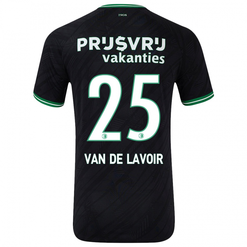 Herren Romeé Van De Lavoir #25 Schwarz Grün Auswärtstrikot Trikot 2024/25 T-Shirt