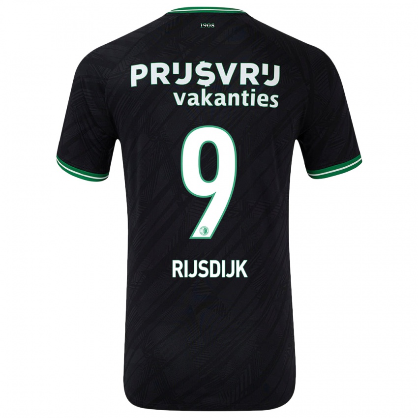 Herren Pia Rijsdijk #9 Schwarz Grün Auswärtstrikot Trikot 2024/25 T-Shirt