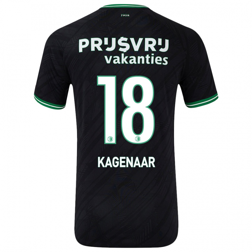 Herren Isa Kagenaar #18 Schwarz Grün Auswärtstrikot Trikot 2024/25 T-Shirt