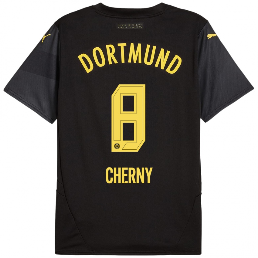 Herren Nick Cherny #8 Schwarz Gelb Auswärtstrikot Trikot 2024/25 T-Shirt