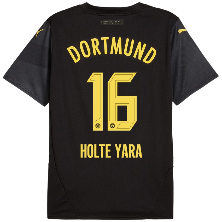 Herren Ten Holte Yara #16 Schwarz Gelb Auswärtstrikot Trikot 2024/25 T-Shirt