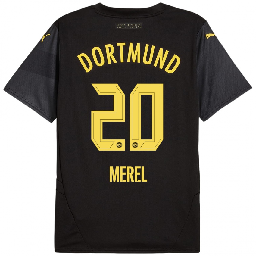 Herren Freriks Merel #20 Schwarz Gelb Auswärtstrikot Trikot 2024/25 T-Shirt