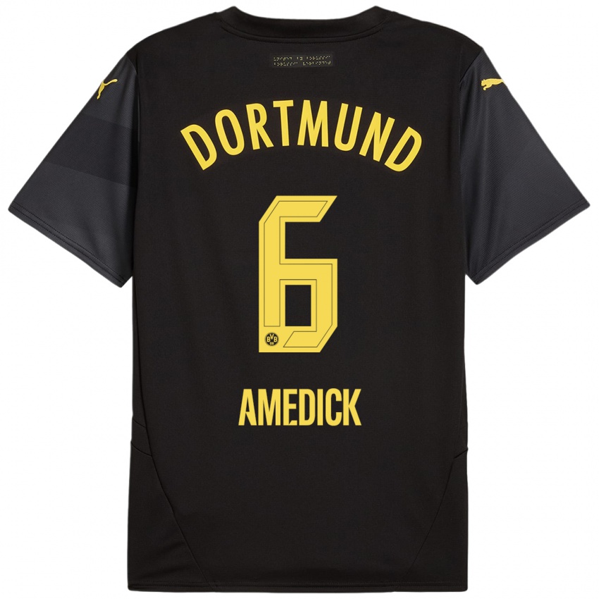 Herren Maik Amedick #6 Schwarz Gelb Auswärtstrikot Trikot 2024/25 T-Shirt