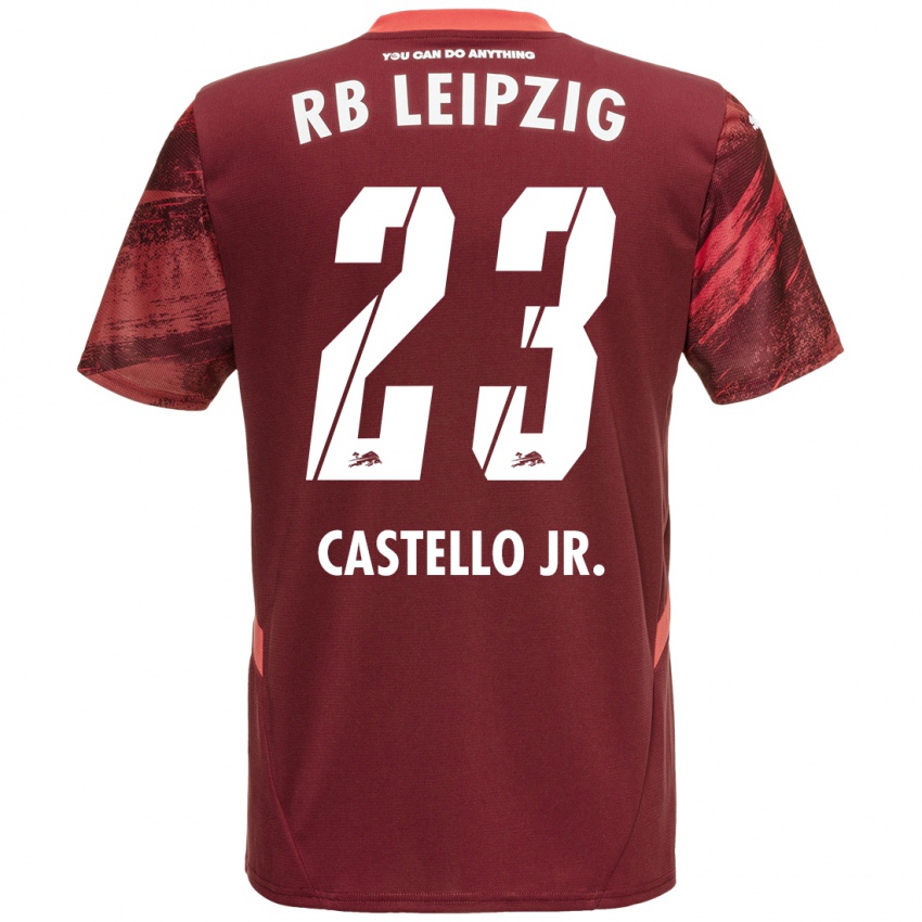 Herren Castello Lukeba #23 Burgunderrot Auswärtstrikot Trikot 2024/25 T-Shirt