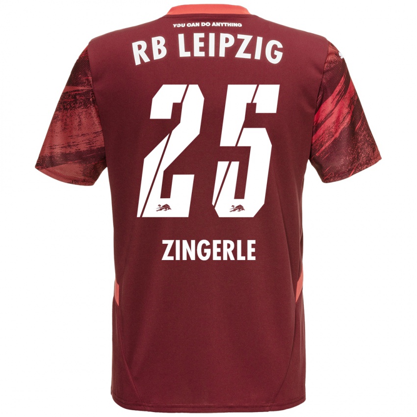 Herren Leopold Zingerle #25 Burgunderrot Auswärtstrikot Trikot 2024/25 T-Shirt