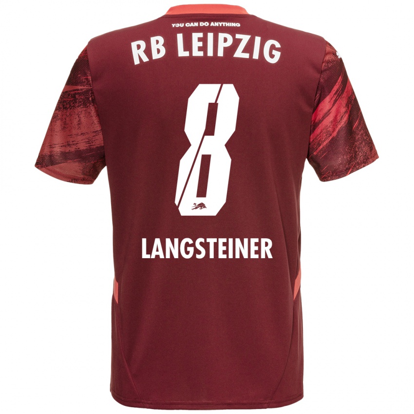 Herren Toni Langsteiner #8 Burgunderrot Auswärtstrikot Trikot 2024/25 T-Shirt