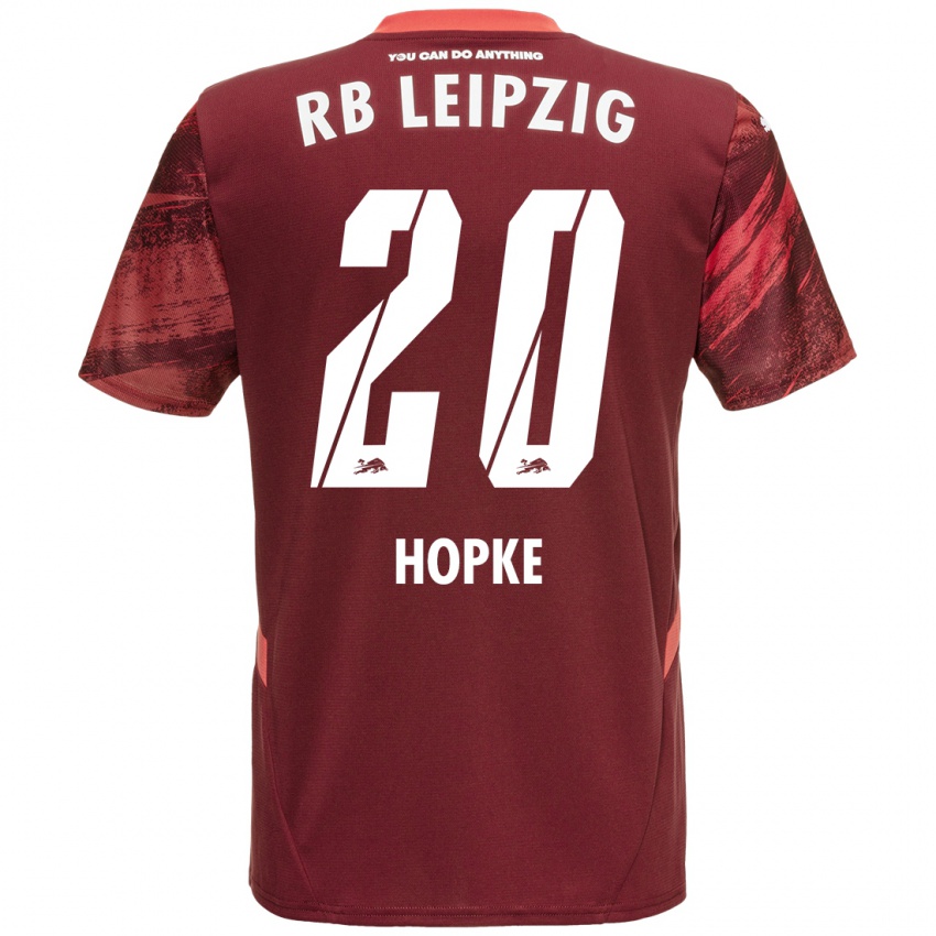 Herren Hannes Hopke #20 Burgunderrot Auswärtstrikot Trikot 2024/25 T-Shirt