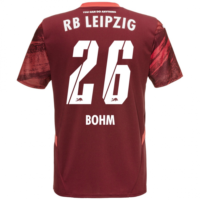 Herren Pepe Böhm #26 Burgunderrot Auswärtstrikot Trikot 2024/25 T-Shirt