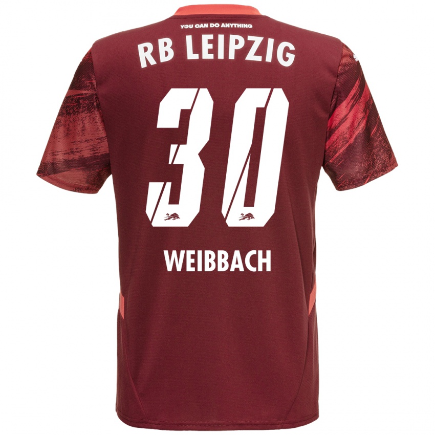 Herren Noah Weißbach #30 Burgunderrot Auswärtstrikot Trikot 2024/25 T-Shirt