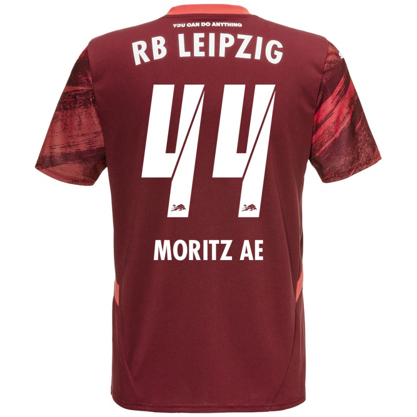 Herren Moritz Aé #44 Burgunderrot Auswärtstrikot Trikot 2024/25 T-Shirt