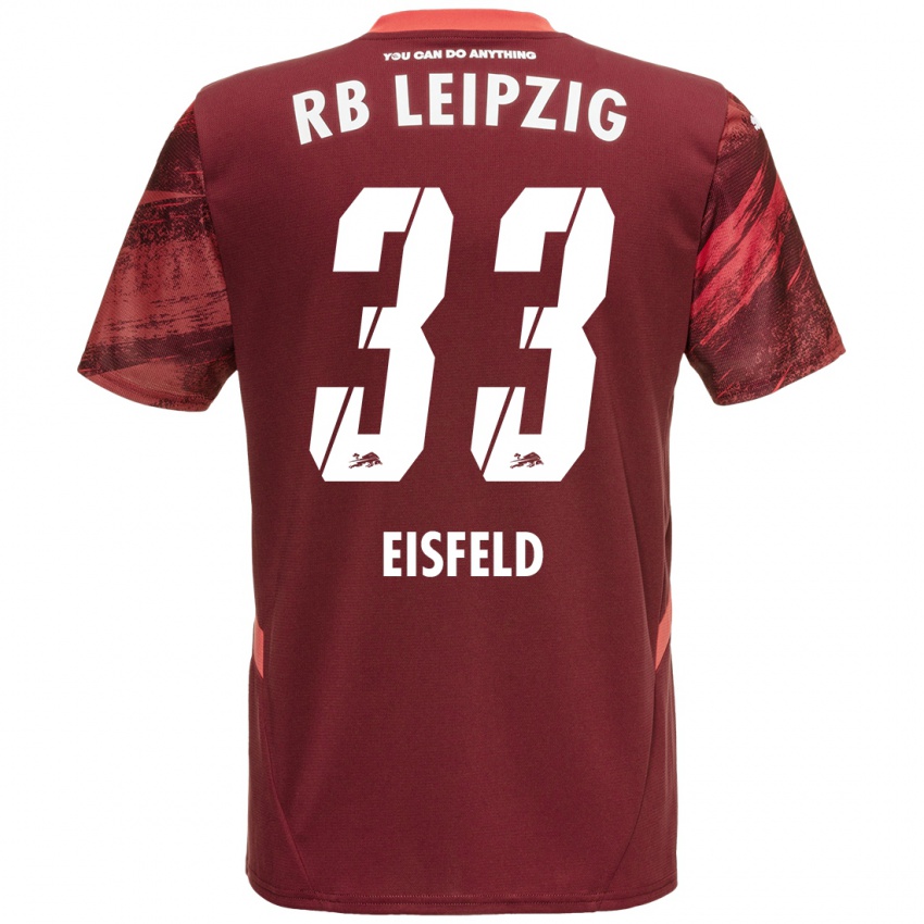 Herren Tom Eisfeld #33 Burgunderrot Auswärtstrikot Trikot 2024/25 T-Shirt