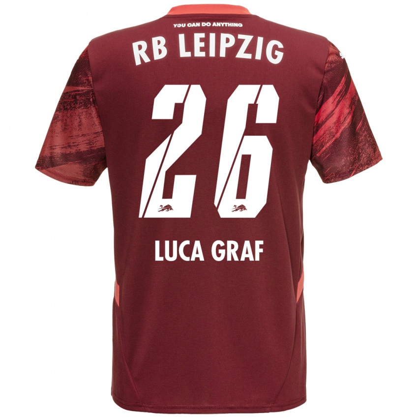 Herren Luca Marie Graf #26 Burgunderrot Auswärtstrikot Trikot 2024/25 T-Shirt