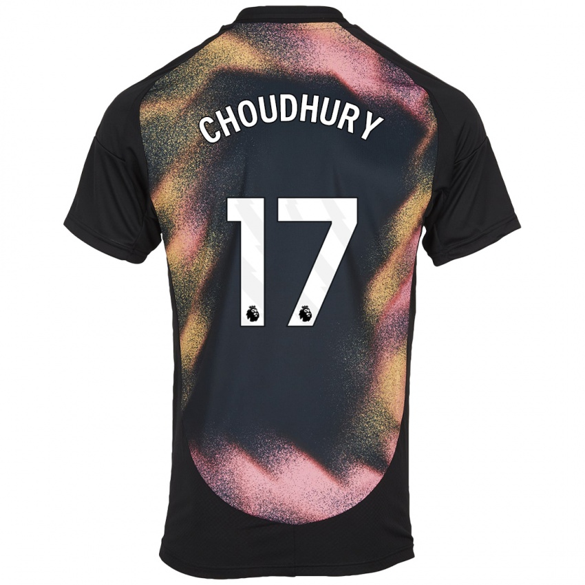 Herren Hamza Choudhury #17 Schwarz Weiß Auswärtstrikot Trikot 2024/25 T-Shirt