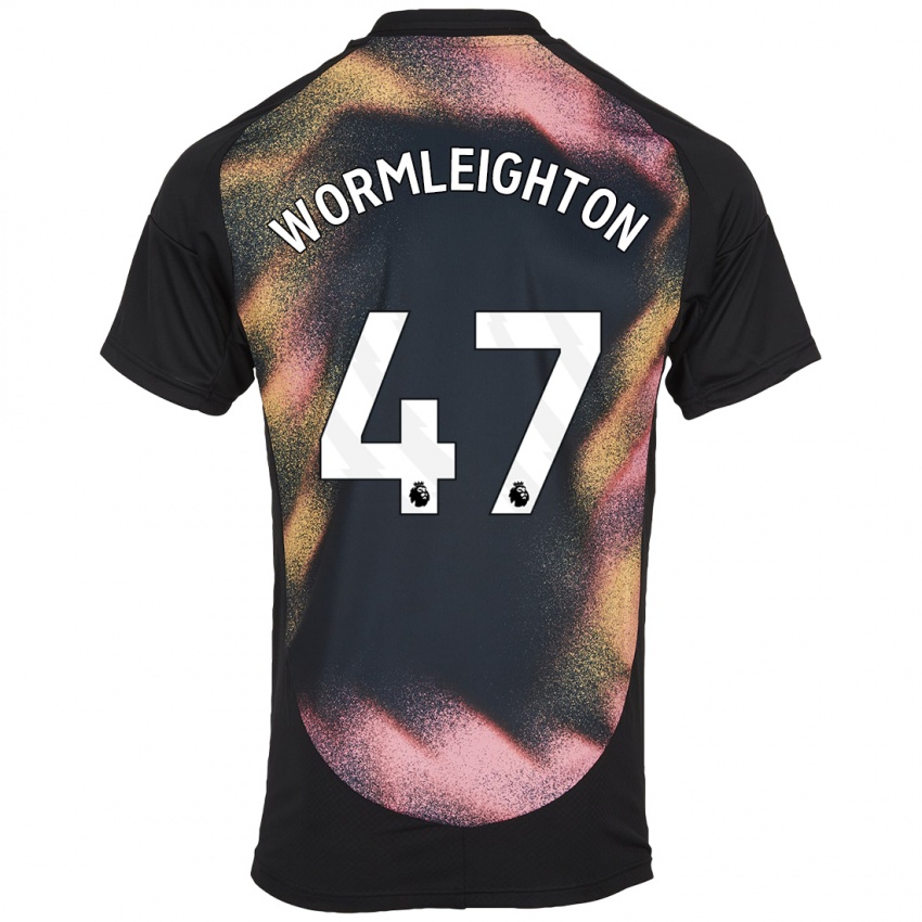 Herren Joe Wormleighton #47 Schwarz Weiß Auswärtstrikot Trikot 2024/25 T-Shirt