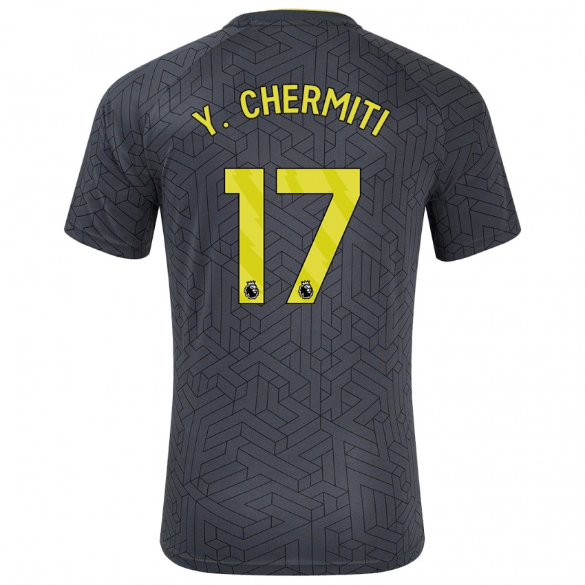 Herren Chermiti #17 Schwarz Gelb Auswärtstrikot Trikot 2024/25 T-Shirt