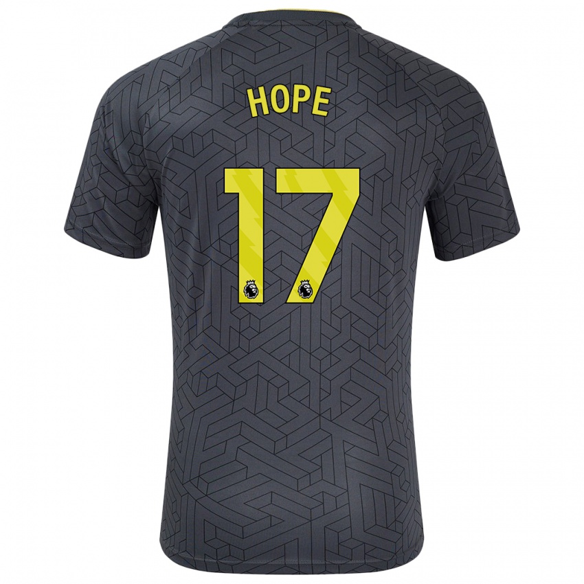 Herren Lucy Hope #17 Schwarz Gelb Auswärtstrikot Trikot 2024/25 T-Shirt