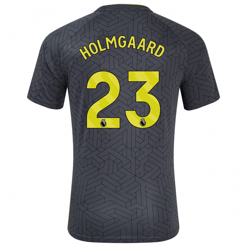 Herren Sara Holmgaard #23 Schwarz Gelb Auswärtstrikot Trikot 2024/25 T-Shirt