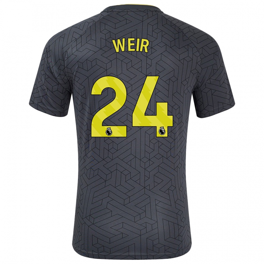 Herren Kenzie Weir #24 Schwarz Gelb Auswärtstrikot Trikot 2024/25 T-Shirt