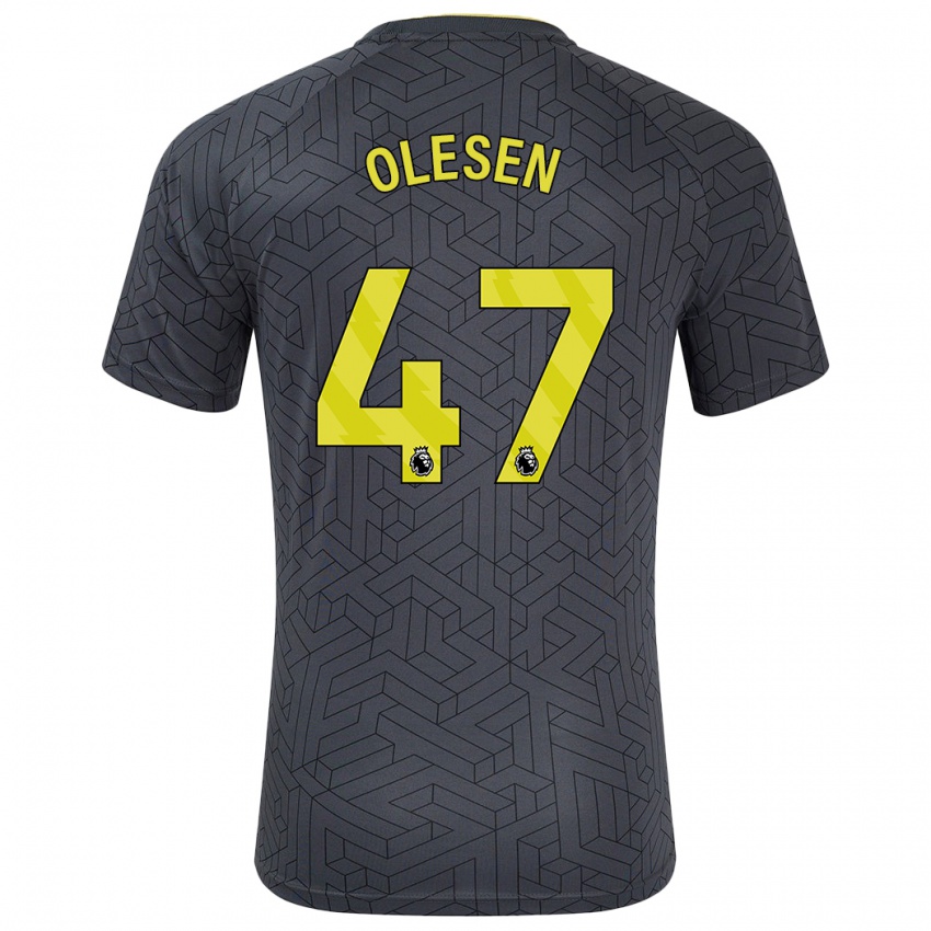 Herren Karoline Olesen #47 Schwarz Gelb Auswärtstrikot Trikot 2024/25 T-Shirt