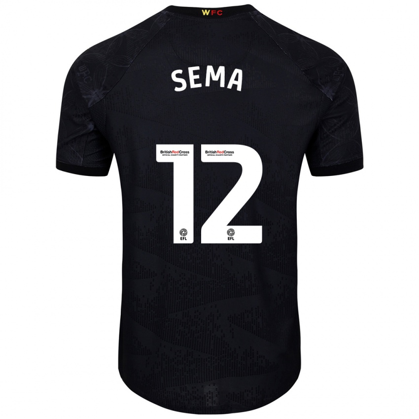 Herren Ken Sema #12 Schwarz Weiß Auswärtstrikot Trikot 2024/25 T-Shirt