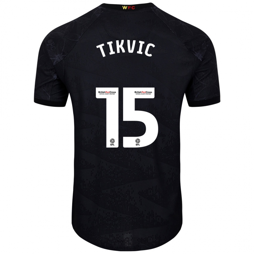 Herren Antonio Tikvic #15 Schwarz Weiß Auswärtstrikot Trikot 2024/25 T-Shirt