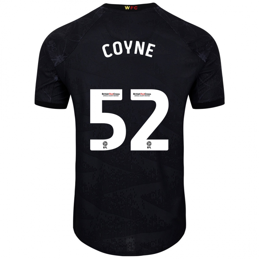 Herren Aidan Coyne #52 Schwarz Weiß Auswärtstrikot Trikot 2024/25 T-Shirt