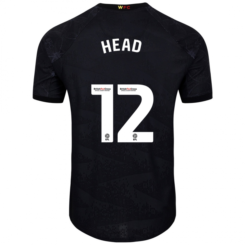 Herren Ellie Head #12 Schwarz Weiß Auswärtstrikot Trikot 2024/25 T-Shirt