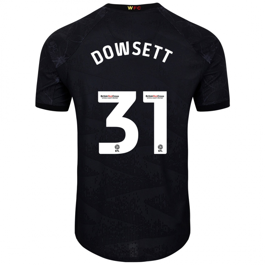 Herren Rebekah Dowsett #31 Schwarz Weiß Auswärtstrikot Trikot 2024/25 T-Shirt