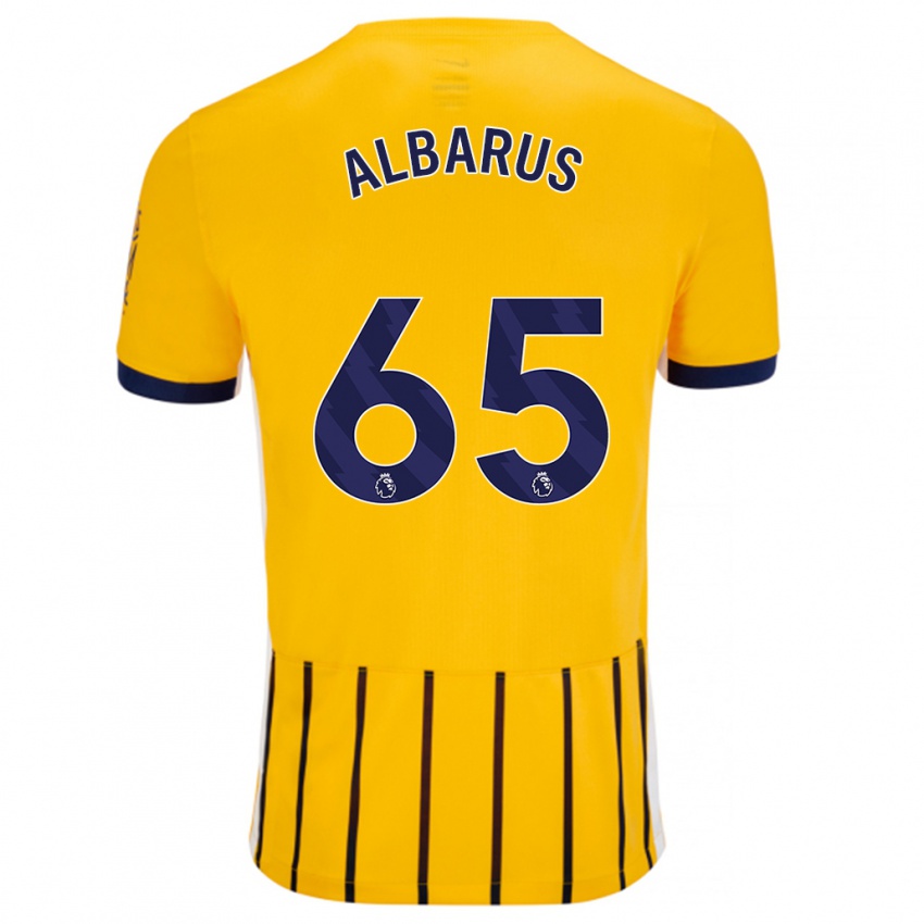 Herren Zane Albarus #65 Gold Blau Nadelstreifen Auswärtstrikot Trikot 2024/25 T-Shirt