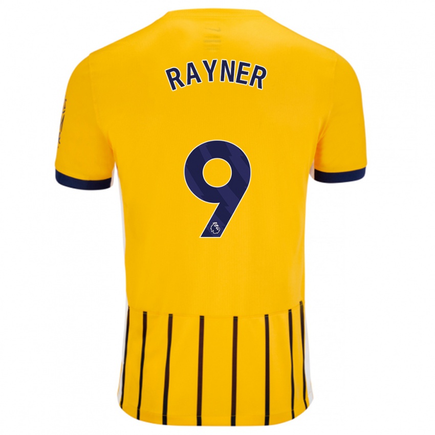 Herren Rebecca Rayner #9 Gold Blau Nadelstreifen Auswärtstrikot Trikot 2024/25 T-Shirt