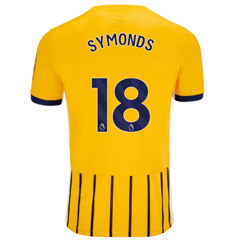 Herren Maisie Symonds #18 Gold Blau Nadelstreifen Auswärtstrikot Trikot 2024/25 T-Shirt