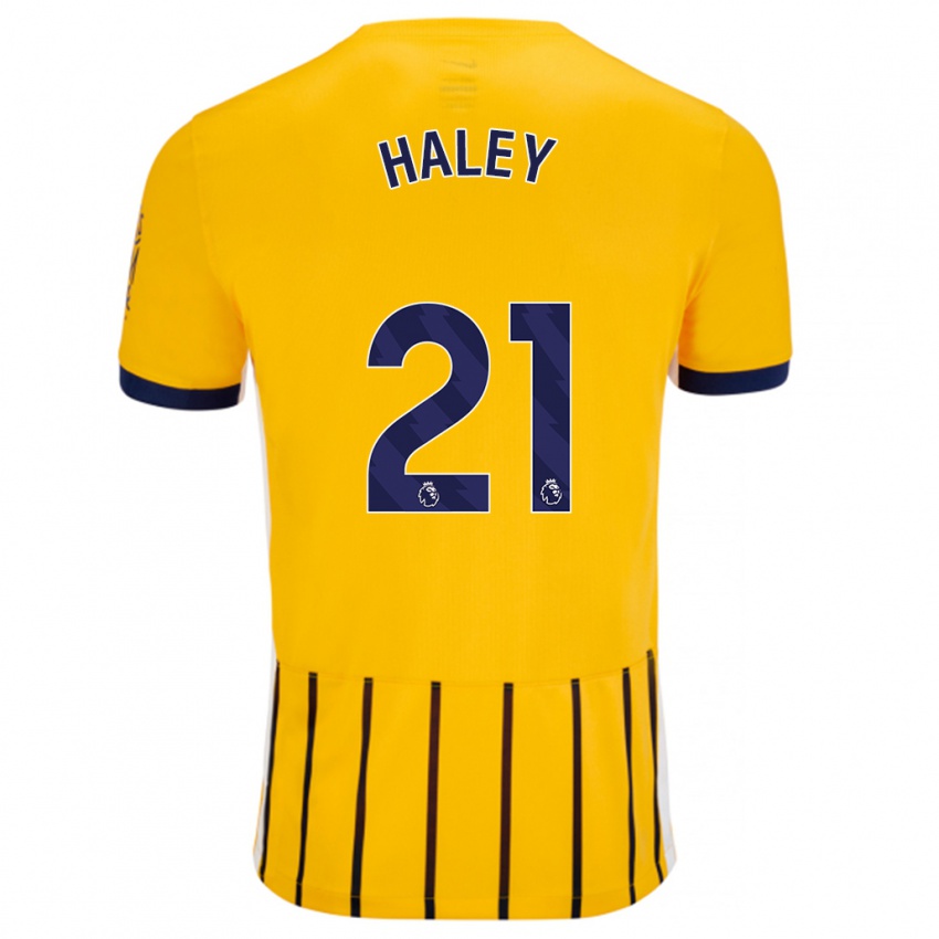 Herren Madison Haley #21 Gold Blau Nadelstreifen Auswärtstrikot Trikot 2024/25 T-Shirt