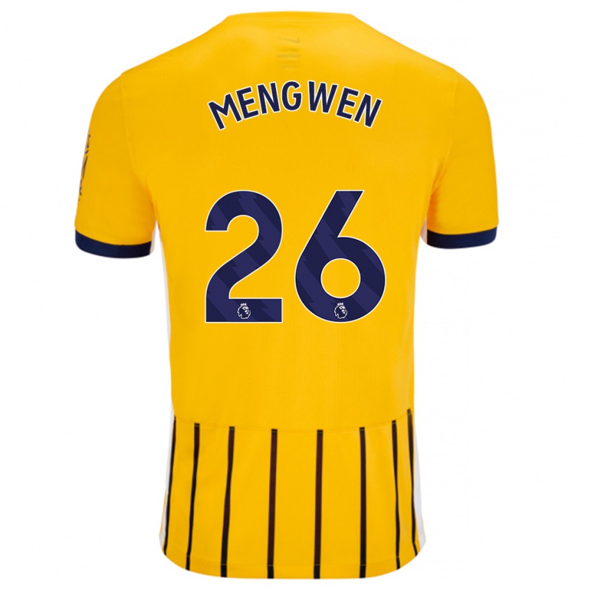 Herren Li Mengwen #26 Gold Blau Nadelstreifen Auswärtstrikot Trikot 2024/25 T-Shirt