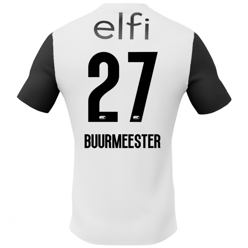 Herren Zico Buurmeester #27 Weiß Schwarz Auswärtstrikot Trikot 2024/25 T-Shirt