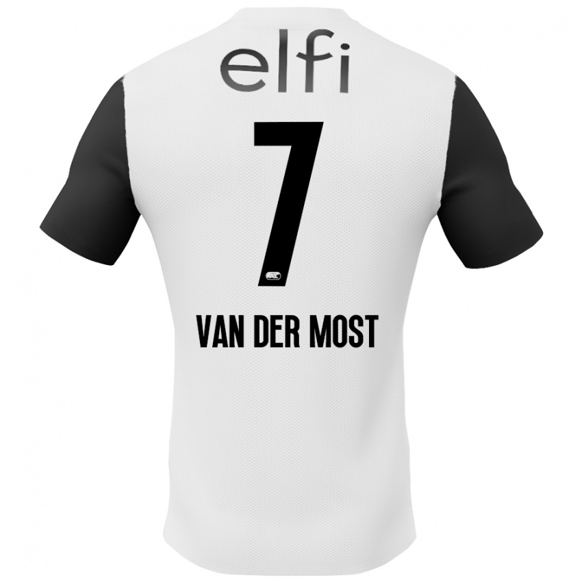 Herren Veerle Van Der Most #7 Weiß Schwarz Auswärtstrikot Trikot 2024/25 T-Shirt