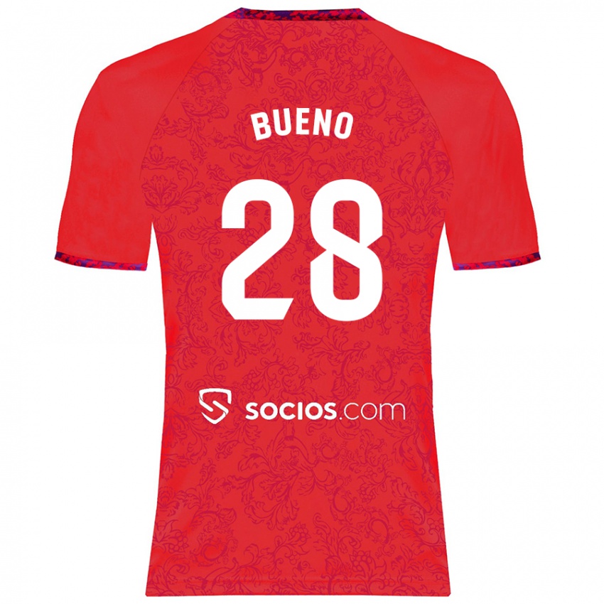 Herren Manu Bueno #28 Rot Auswärtstrikot Trikot 2024/25 T-Shirt