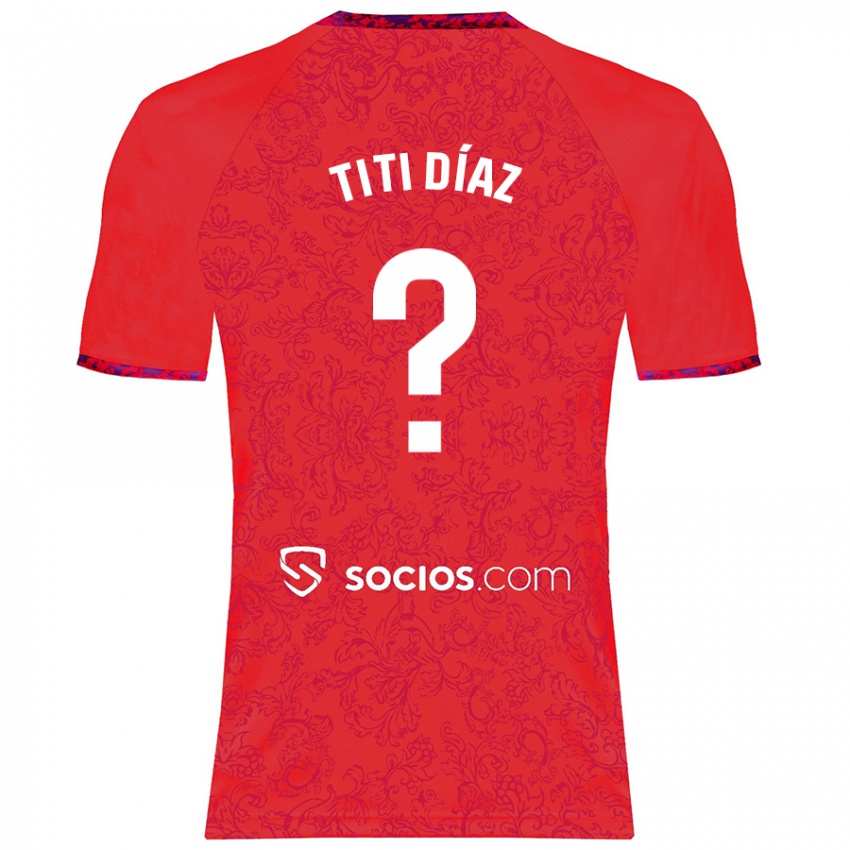 Herren Titi Díaz #0 Rot Auswärtstrikot Trikot 2024/25 T-Shirt