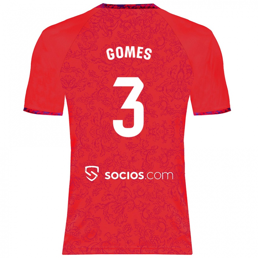 Herren Diana Gomes #3 Rot Auswärtstrikot Trikot 2024/25 T-Shirt