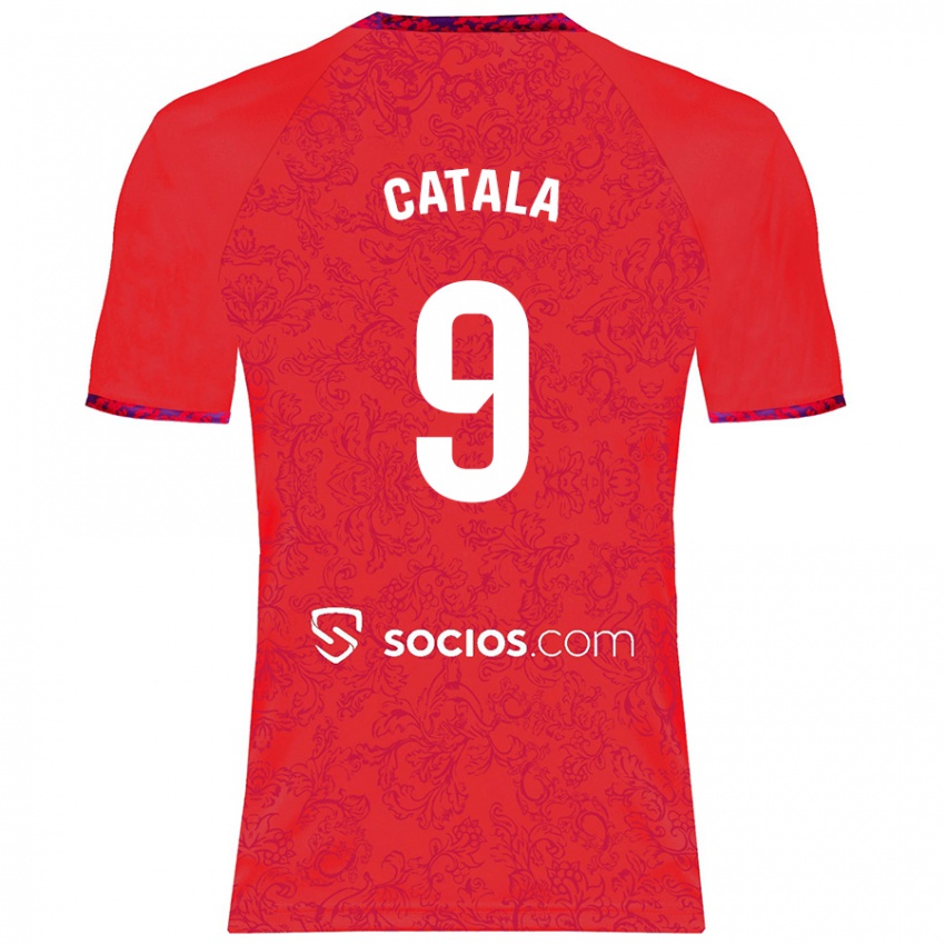 Herren Rubén Catalá #9 Rot Auswärtstrikot Trikot 2024/25 T-Shirt