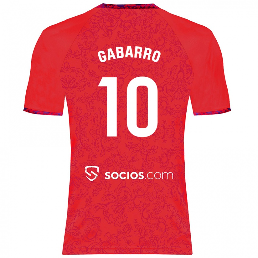 Herren María Inmaculada Gabarro Romero #10 Rot Auswärtstrikot Trikot 2024/25 T-Shirt