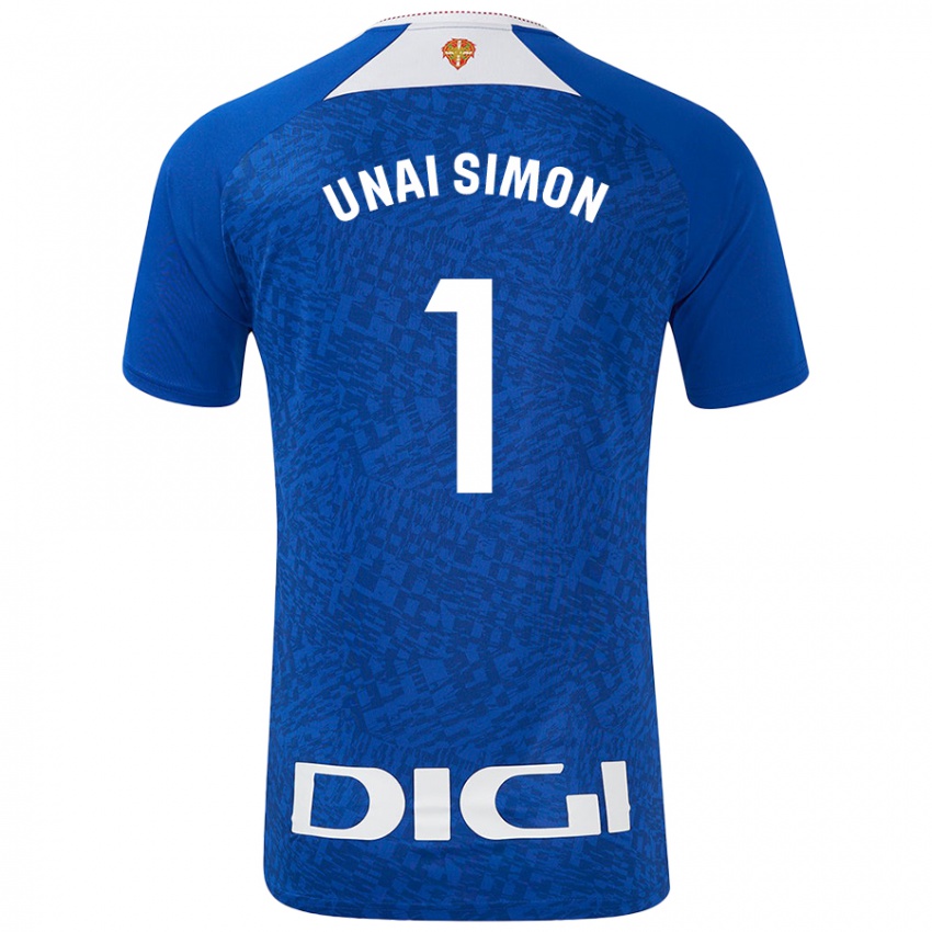 Herren Unai Simon #1 Königsblau Auswärtstrikot Trikot 2024/25 T-Shirt