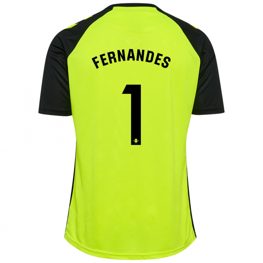 Herren Guilherme Fernandes #1 Fluoreszierendes Gelb Schwarz Auswärtstrikot Trikot 2024/25 T-Shirt