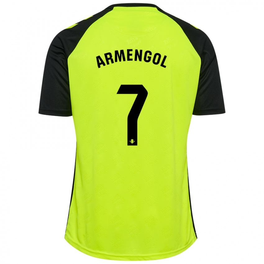 Herren Carla Armengol Joaniquet #7 Fluoreszierendes Gelb Schwarz Auswärtstrikot Trikot 2024/25 T-Shirt