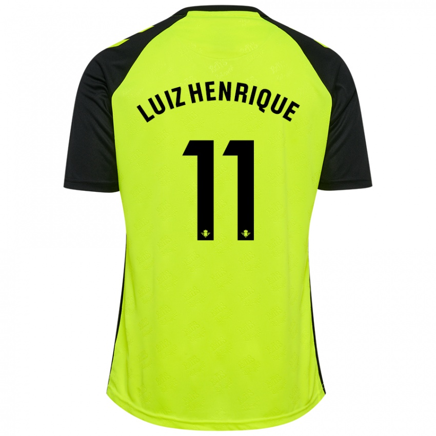 Herren Luiz Henrique #11 Fluoreszierendes Gelb Schwarz Auswärtstrikot Trikot 2024/25 T-Shirt