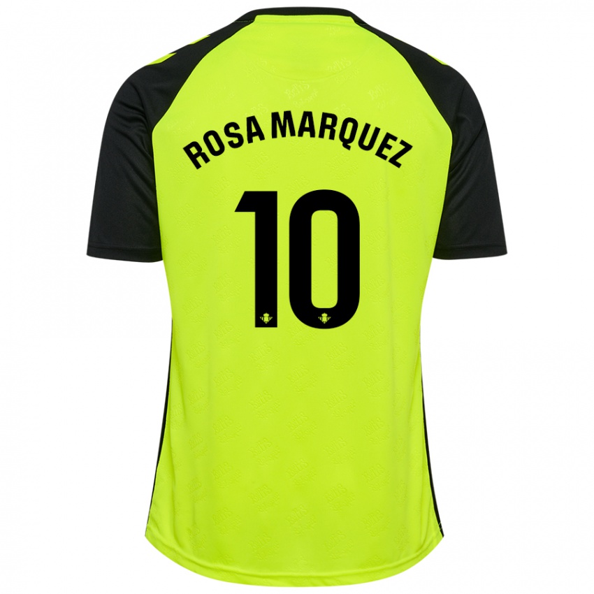 Herren Rosa Márquez Baena #10 Fluoreszierendes Gelb Schwarz Auswärtstrikot Trikot 2024/25 T-Shirt