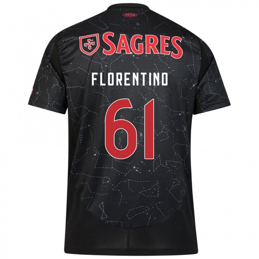 Herren Florentino #61 Schwarz Rot Auswärtstrikot Trikot 2024/25 T-Shirt