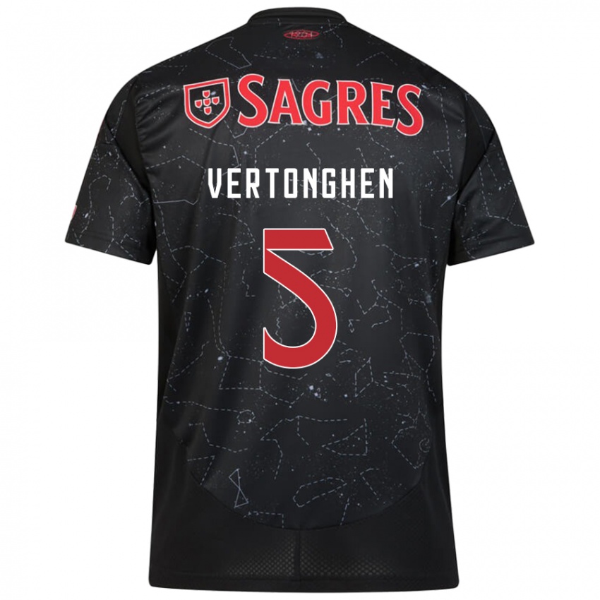 Herren Jan Vertonghen #5 Schwarz Rot Auswärtstrikot Trikot 2024/25 T-Shirt