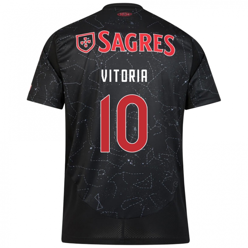 Herren Ana Vitoria #10 Schwarz Rot Auswärtstrikot Trikot 2024/25 T-Shirt