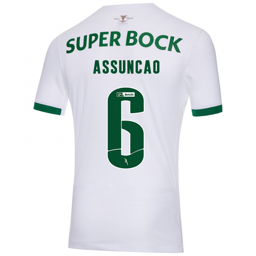 Herren João Assunção #6 Weiß Grün Auswärtstrikot Trikot 2024/25 T-Shirt