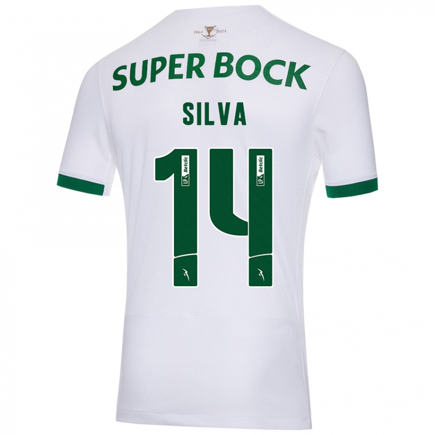 Herren Guilherme Silva #14 Weiß Grün Auswärtstrikot Trikot 2024/25 T-Shirt